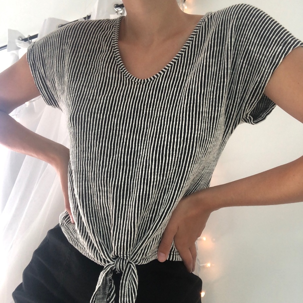 Striped flowy crop top
